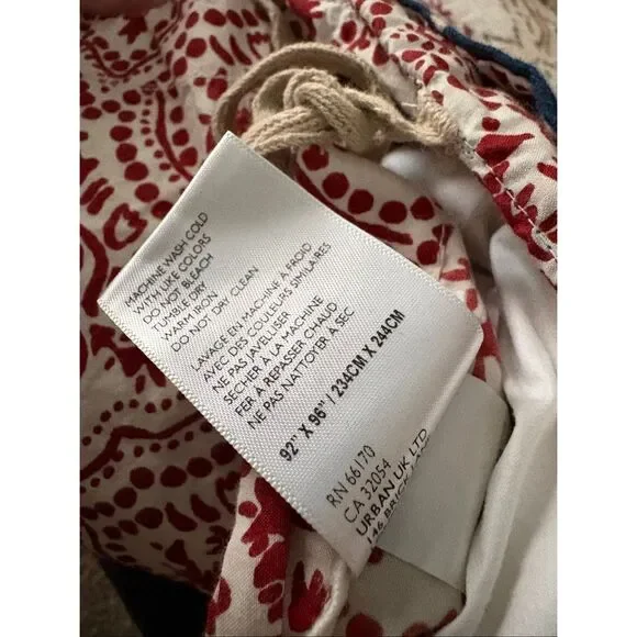 Anthropologie Meguro Cotton Slub Duvet Covern Queen Size EUC Duvet Only - Picture 8 of 8